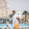 A street vendor selling drinks and snacks near a historic site in Multan, Pakistan.