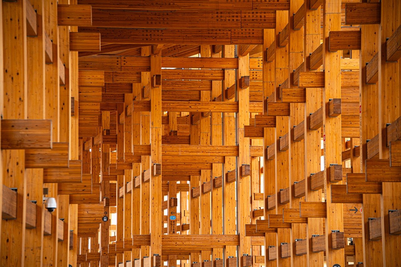 japan, expo, osaka, architecture, building, asia, wood, wooden, landmark, structure